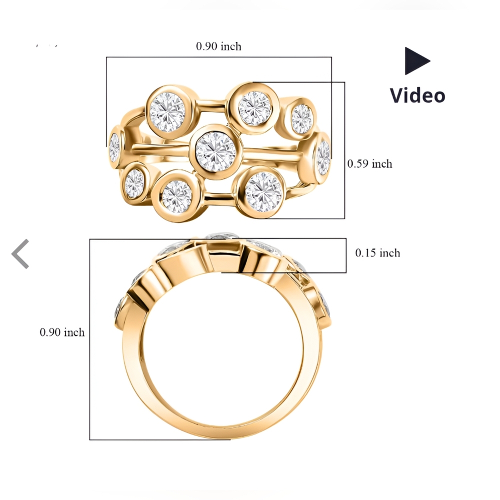 J. Francis for Swarovski 'Bubbles' ring, Size 6, new with tag - Picture 6 of 9
